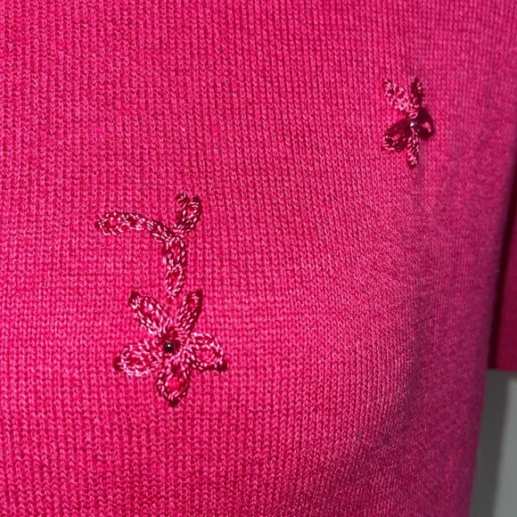 NWT Alfred Dunner Short Sleeve Floral Embroidered Sweater.  Large Petite. - Picture 12 of 12